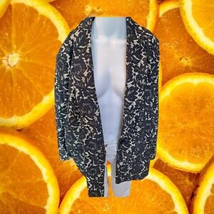 Susan Graver Occasions Womens Black Lace Open‎ Front Blazer Jacket Plus Size 26W